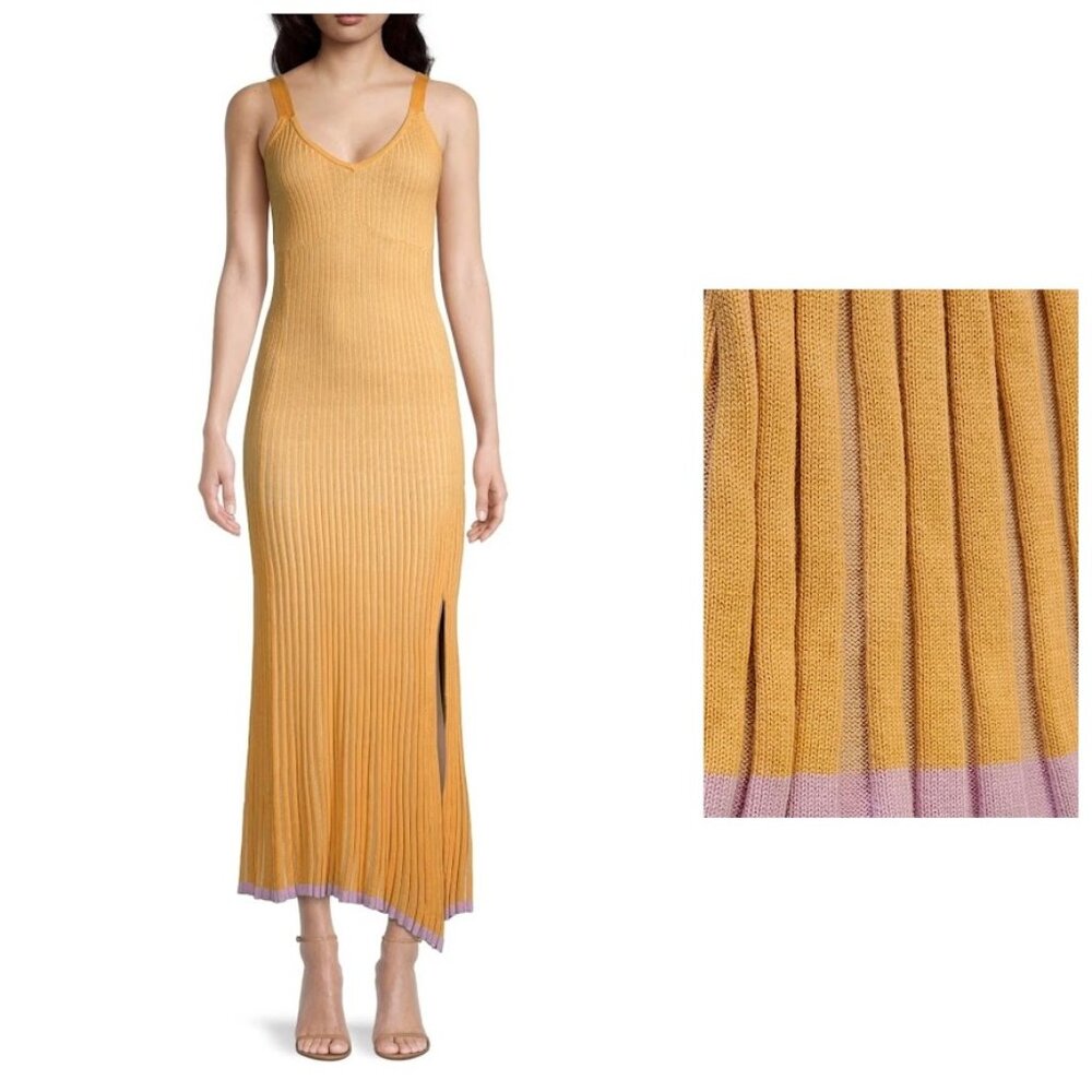 Hansen & Gretel Papaya Rib Knit Dress Peach Purple M